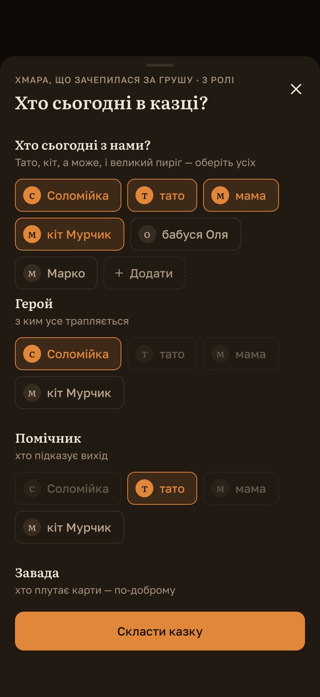 Аркуш ролей: хто сьогодні в казці